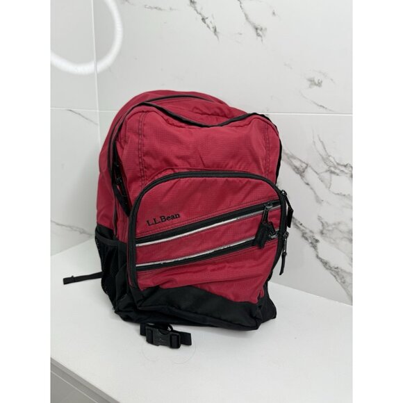 LL BEAN Super Deluxe Book Pack, 41L Red Pack School Hiking Travel - Picture 1 of 11